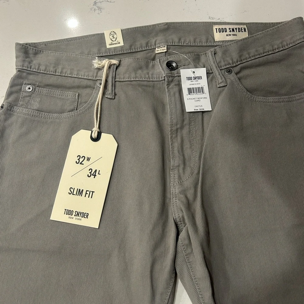 NWT Todd Snyder slim 5 pocket bedford corduroy pant cactus sage green size 32x34 - Picture 3 of 6